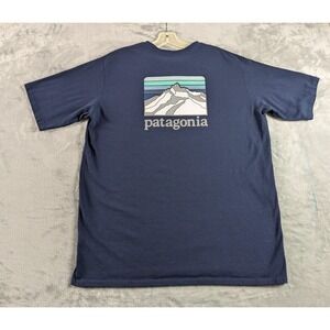 Patagonia Shirt Mens L Blue Line Logo Ridge Responsibili Tee Pocket Short Sleeve